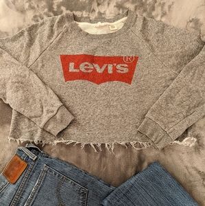 Levi's cropped sweatshirt with raw hem